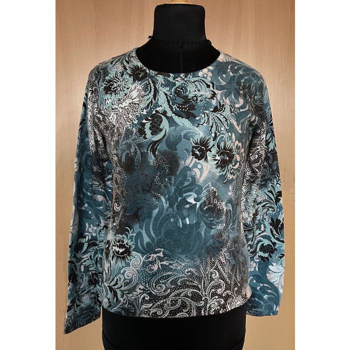 Blomstret strikbluse i str. 36 fra Gerry Weber, ubrugt