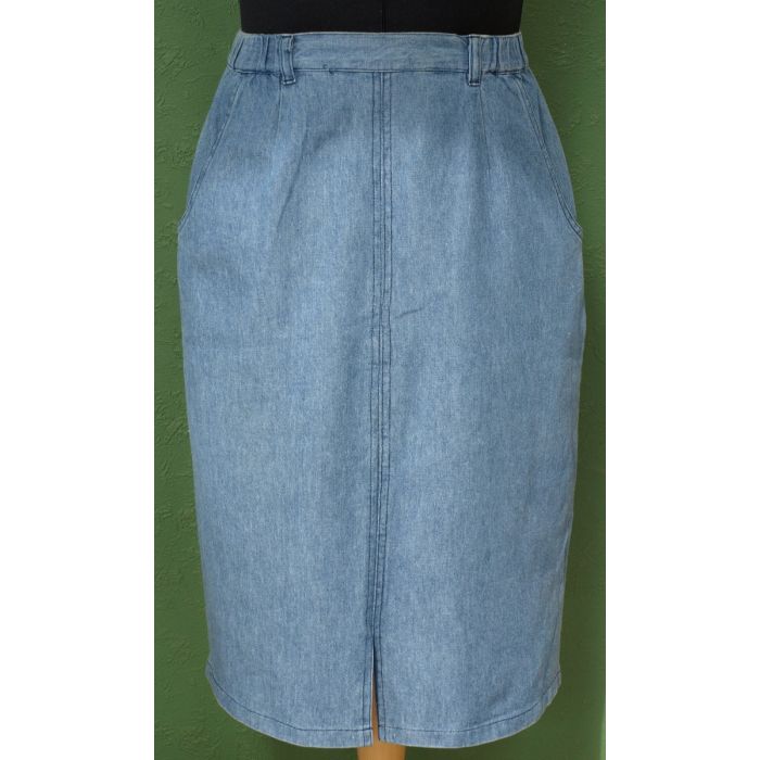 Denim nederdel, str. 38, 80erne