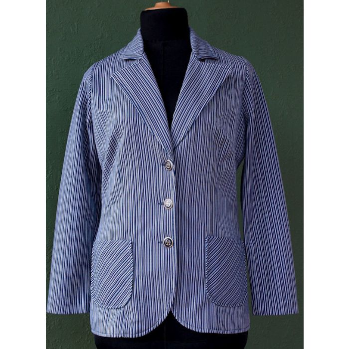 Vintage blazer i blå og hvide striber fra Loft, str. 40, ubrugt