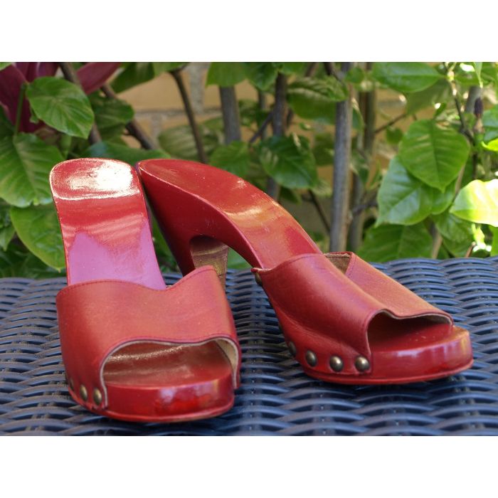 Rød vintage stilet sandal, str. 38, 50erne
