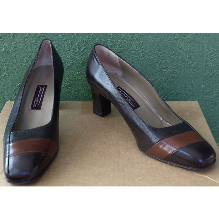 Brune skindheels fra Fransi. Str. 38. Velholdte.