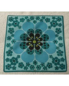 Turkisblå vintage lommetørklæder af Castaño, Madrid, ubrugte