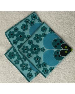 Turkisblå vintage lommetørklæder af Castaño, Madrid, ubrugte