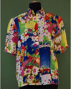 Blomstret Vintage skjorte fra City Look, str. 36, 80s