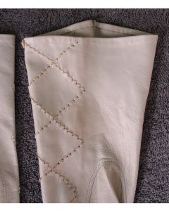 Cremefarvede, semilange vintage handsker, str. 7½