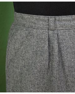 Gråmeleret vintage nederdel i uld, str. 36, ubrugt