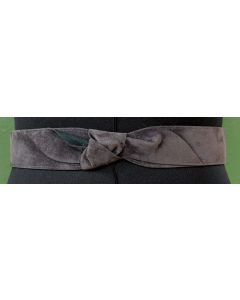 Gråt Vintage bælte i imiteret ruskind, 80erne