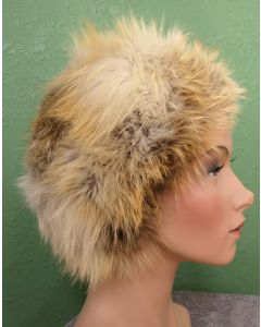 Vintage hue i gylden rævepels, fra Pelshuset København, 70s, velholdt