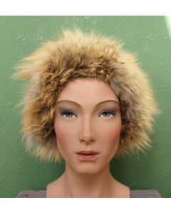 Vintage hue i gylden rævepels, fra Pelshuset København, 70s, velholdt