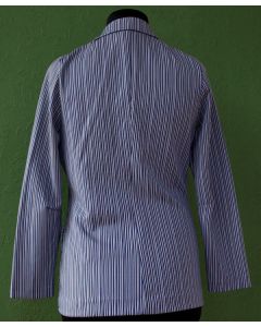 Hvid og blå stribet Vintage blazer i jersey fra Loft, str. 40, 80erne