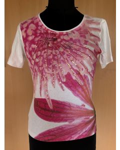 Hvid t-shirt med pailletter fra O'Reily's, str. S, ubrugt