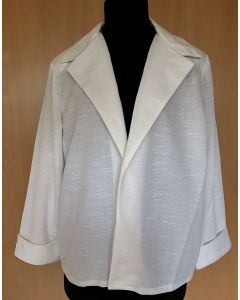 Hvid vintage jakke med 3/4 lange ærmer, str. 40