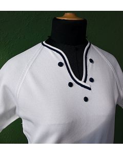 Hvid vintage strikbluse fra danske Simotex, str. 38, ubrugt