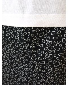 Vintage sæt med hvid top og sorte shorts, str. 38, ubrugt