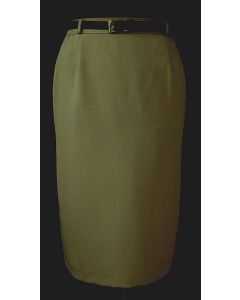 Khaki farvet Vintage nederdel fra Brandtex, str. 38, 80erne