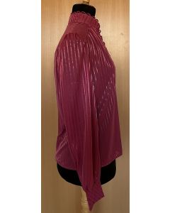 Lyngfarvet bluse med roleauer, str. 40, ubrugt