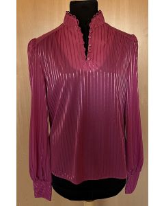 Lyngfarvet bluse med roleauer, str. 40, ubrugt