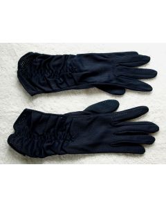 Marineblå vintage selskabshandsker, semilange, str. 7