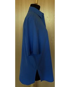 Blå, kortærmet storskjorte i str. 38, ubrugt