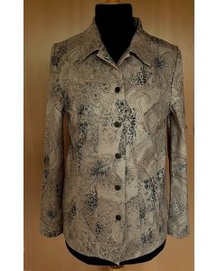 Mørkbeige vintage jakke fra Finn Karelia i str. 34, ubrugt