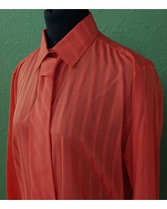 Orange vintage skjortebluse med slips i str. 38, ubrugt