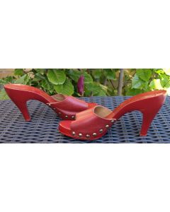 Rød vintage stilet sandal, str. 38, 50erne