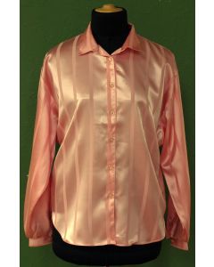 Rosa skjortebluse i blank satin fra Eurofashion, str. 38. Fin og velholdt, ingen brugsspor