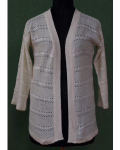 Råhvid Vintage strik cardigan fra Micha, str. 38, 80erne