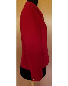 Kort, rød jakke formentlig fra Brandtex i str. 38, velholdt