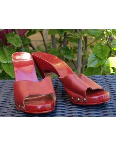 Rød vintage stilet sandal, str. 38, 50erne