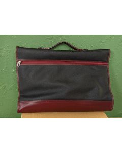 Sort og rødbrun Vintage taske i skind, fra Collex, fra 80s