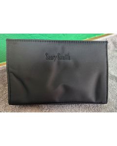 Sort vintage clutch i satinstof
