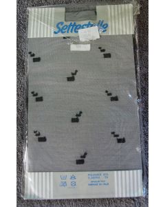 Sorte vintage strømpebukser med lille mønster fra Settestelle, str. Small