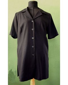 Sæt med mønstrede bukser og sort storskjorte, Brandtex m.m., str. 38