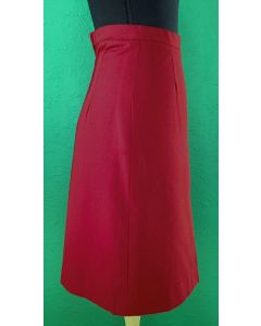 Vinrød vintage nederdel med wienerlæg, str. XS, velholdt
