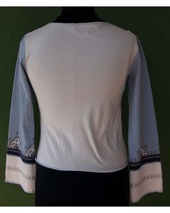 Flot bluse med trompetærmer fra Crisp i str. 38, ubrugt