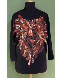 Vintage bluse med tigermotiv, fra Irma. Ubrugt