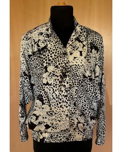 Vintage blusejakke i dyreprint fra Eurofashion, str. 38, 80s