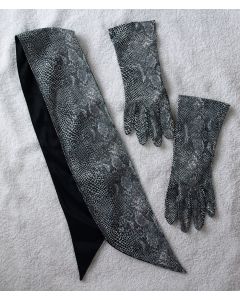 Vintage handsker i str. 7 med matchende tørklæde, 70erne