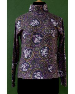 Højhalset vintage bluse i blød strik, str. S