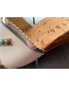 Vintage sandal med korkhæle, str. 38, 80erne