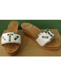 Vintage sandal med korkhæle, str. 38, 80erne