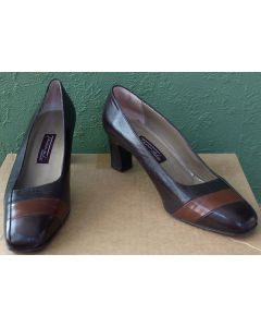 Brune skindheels fra Fransi. Str. 38. Velholdte.