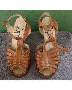 Vintage skindsandal fra Tops, str. 38, 80erne