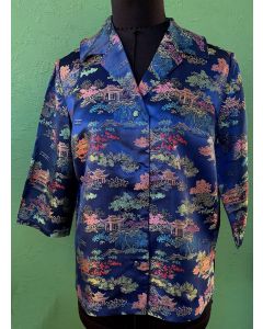 Vintage bluse med kinesiske motiver