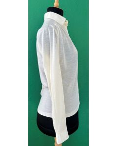 Vintage skjortebluse i jersey, str. 38. Velholdt