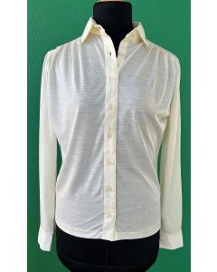 Vintage skjortebluse i jersey, str. 38. Velholdt