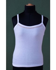 Vintage top med lille guldkant, str. S, 70erne