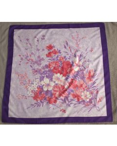 Vintage tørklæde i flotte lilla og lyserøde nuancer, ubrugt