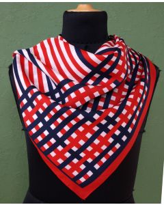 Vintage tørklæde i røde, hvide og blå striber, italiensk, 70erne